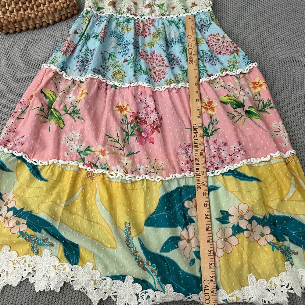 Farm Rio Mixed Floral Halter Dress Size Small - Picture 9 of 16